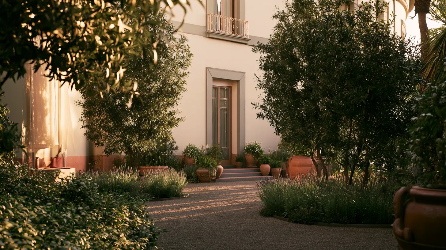 Il giardino di lavanda al tramonto